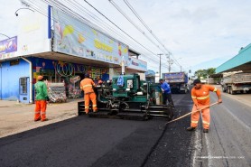 ESTRELA D’ÁLVA  - Prefeitura intensifica obras de recapeamento em uma das avenidas mais movimentadas e comerciais da Zona Oeste