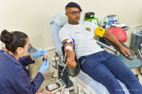 Alunos da Guarda Civil Municipal participam de campanha de doação de sangue no Hemoraima