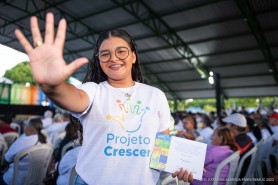 PROJETOS SOCIAIS  -  “Vejo como uma grande oportunidade para nós jovens”, disse nova integrante do Projeto Crescer em evento de boas-vindas