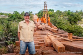 Obras de reconstrução avançam na terceira ponte do Bom Intento