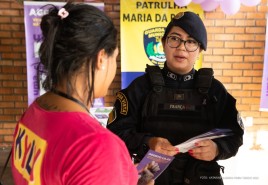 AGOSTO LILÁS - Guarda Municipal orienta população sobre combate à violência contra mulher