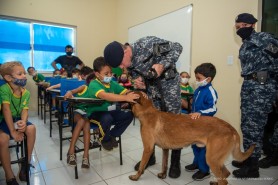 Alunos de escola de Boa Vista conhecem trabalho do Canil da Guarda Municipal