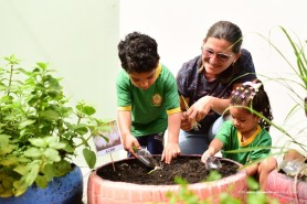 HORTA ESCOLAR - Crianças aprendem sobre cultivo, alimentação saudável e sustentabilidade em escola de Boa Vista