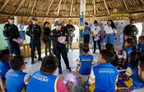 AGOSTO LILÁS - Ação na Serra da Moça orienta crianças sobre prevenção à violência contra a mulher