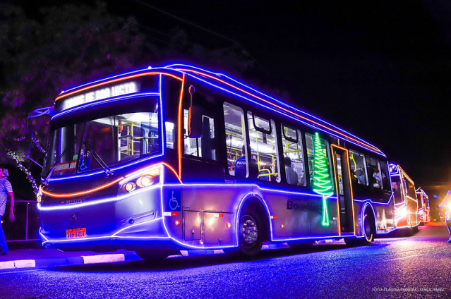 Convite - Trenóbus fará passeios com crianças em decoração natalina de Boa Vista