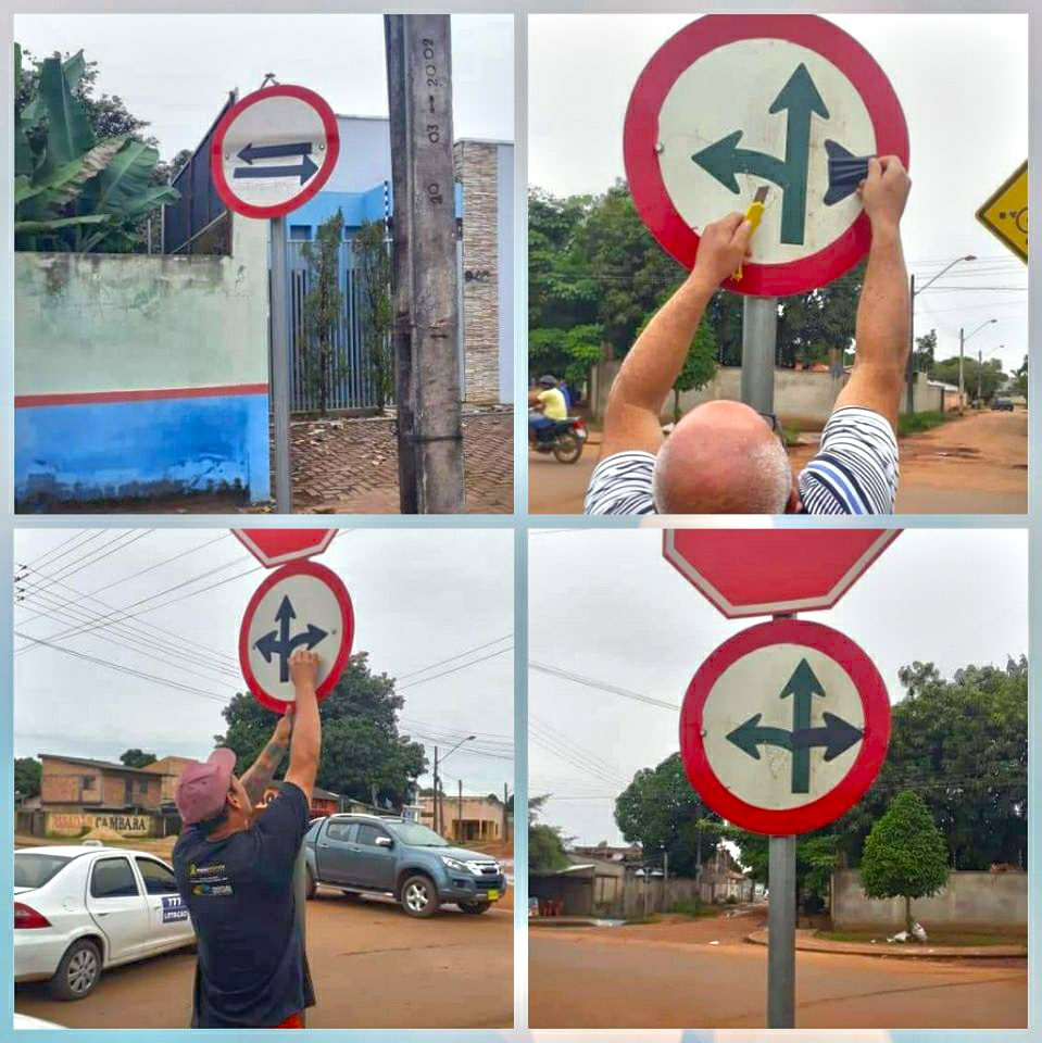Placas de sinalização de trânsito são alvos de vandalismo em Boa Vista