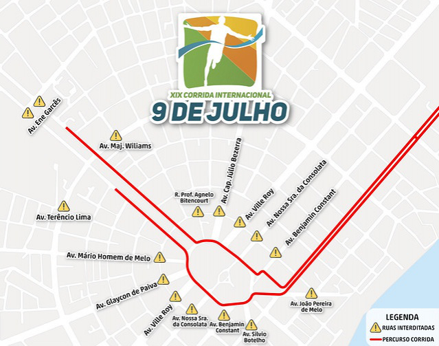 Comunicado - Avenidas e ruas serão interditadas para Corrida Internacional 9 de Julho neste domingo, dia 7