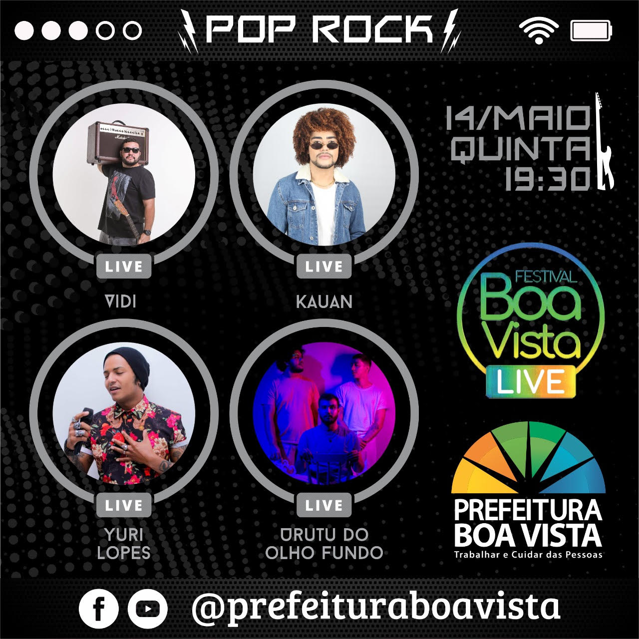 Bandas de rock e Pop Rock são as próximas atrações do Festival Boa Vista Live do Bem
