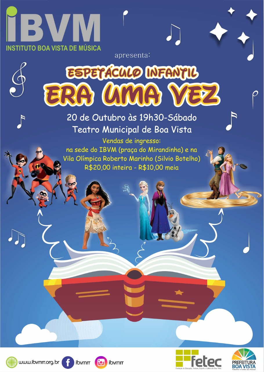 Convite - Teatro Municipal recebe musical “Era Uma Vez” neste sábado