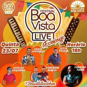 Festival Boa Vista Live traz mais um ‘Forrónejo’. Confira os artistas que se apresentam nesta quinta-feira 