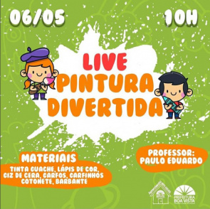 @AprendendoemcasaBV - Live Hora do Recreio desta quarta-feira, 6, terá atividade de artes para a criançada