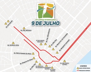 Comunicado - Avenidas e ruas serão interditadas para Corrida Internacional 9 de Julho neste domingo, dia 7