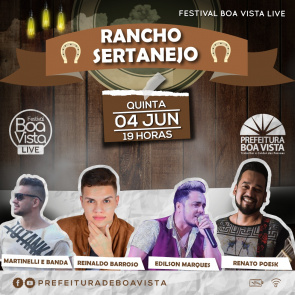 Boa Vista Live do Bem - Festival desta quinta-feira vai contar com mais representantes do sertanejo da capital