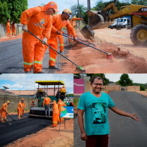 Ruas do bairro Cauamé são asfaltadas: "Fim dos transtornos", diz morador 