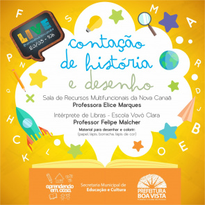 Hora do Recreio - Live desta quarta-feira, 20, terá contação de história e desenho