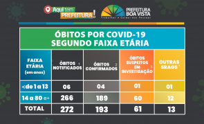 Coronavírus - Boa Vista confirma 193 óbitos por covid-19