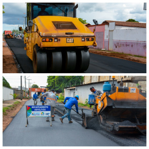 Jardim Floresta - Rua Almério Mota Pereira recebe serviço de recapeamento
